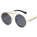 Brand Designer Vintage Sunglasses Man Woman Metal Steampunk Sun Glasses Classic Round Retro Shades Driving Oculos De Sol