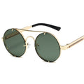 Brand Designer Vintage Sunglasses Man Woman Metal Steampunk Sun Glasses Classic Round Retro Shades Driving Oculos De Sol