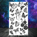 Butterfly Rose Flower Temporary Tattoos For Women Adult Kids Girl Feather Snake Scorpion Fake Tattoo Neck Arm Hands Small TatoosJ82509-CSQ058