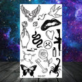 Butterfly Rose Flower Temporary Tattoos For Women Adult Kids Girl Feather Snake Scorpion Fake Tattoo Neck Arm Hands Small TatoosJ82509-CSQ027