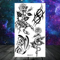 Butterfly Rose Flower Temporary Tattoos For Women Adult Kids Girl Feather Snake Scorpion Fake Tattoo Neck Arm Hands Small TatoosJ82509-CSQ017