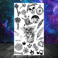 Butterfly Rose Flower Temporary Tattoos For Women Adult Kids Girl Feather Snake Scorpion Fake Tattoo Neck Arm Hands Small TatoosJ82509-CSQ047