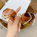 Diamond Sunglasses Women UV400 Rimless Vintage Sun Glasses Rhinestone Retro Sunglass Luxury Designer