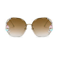 Diamond Sunglasses Women UV400 Rimless Vintage Sun Glasses Rhinestone Retro Sunglass Luxury Designer