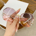 Diamond Sunglasses Women UV400 Rimless Vintage Sun Glasses Rhinestone Retro Sunglass Luxury Designer
