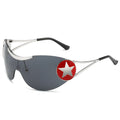 Fashion Brand Designer Y2K Rimless Sunglasses Women For Men 2023 New Trend Sun Glasses Luxury Vintage Punk Metal Star Big Goggle