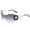 Fashion Brand Designer Y2K Rimless Sunglasses Women For Men 2023 New Trend Sun Glasses Luxury Vintage Punk Metal Star Big Goggle