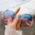 Fashion Glasses Diamond Sunglasses Women Brand Rimless Shades For Women Luxury Vintage Vasos Decorativos Zonnebril Dames