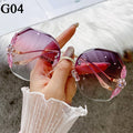 Fashion Glasses Diamond Sunglasses Women Brand Rimless Shades For Women Luxury Vintage Vasos Decorativos Zonnebril Dames