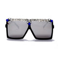 Fashion Oversized Punk Sunglasses Women Men Square Diamond Sun Glasses Lady Luxury Brand Designer Rhinestone Eyeglasses UV400