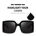 Fashion Oversized Sunglasses Women Vintage Square Sun Glasses Women Big Frame Mirror Eyewear UV400 Travel Gafas De Sol Feminino