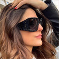 Fashion Oversized Sunglasses Women Vintage Square Sun Glasses Women Big Frame Mirror Eyewear UV400 Travel Gafas De Sol Feminino