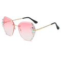 Fashion Rimless Diamond Sunglasses Women UV400 Rhinestone Female Vintage Gradient Sunglass