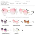 Fashion Rimless Diamond Sunglasses Women UV400 Rhinestone Female Vintage Gradient Sunglass
