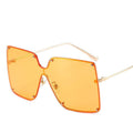 Fashion Square Sunglasses Women Designer  Trend New Alloy Frame Oversize Gradient Shades