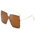 Fashion Square Sunglasses Women Designer  Trend New Alloy Frame Oversize Gradient Shades