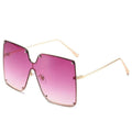 Fashion Square Sunglasses Women Designer  Trend New Alloy Frame Oversize Gradient Shades