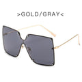 Fashion Square Sunglasses Women Designer  Trend New Alloy Frame Oversize Gradient Shades