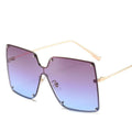 Fashion Square Sunglasses Women Designer  Trend New Alloy Frame Oversize Gradient Shades