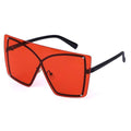 Oversize Gradient Sunglasses Rimless Oversized Frame Female Shades