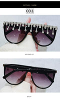 Vintage Fashion Luxury Brand Designer Diamond Sunglasses Women Crystal Rhinestone Frame Sun Glasses For Female Ladies UV400