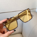 Fashion Oversized Square One-piece Sunglasses Women Retro Mirror Lens Eyewear Shades UV400 Men Punk Sun Glasses