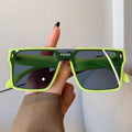 Fashion Oversized Square One-piece Sunglasses Women Retro Mirror Lens Eyewear Shades UV400 Men Punk Sun Glasses