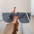 Fashion Oversized Square One-piece Sunglasses Women Retro Mirror Lens Eyewear Shades UV400 Men Punk Sun Glasses