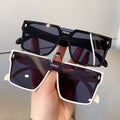 Fashion Oversized Square One-piece Sunglasses Women Retro Mirror Lens Eyewear Shades UV400 Men Punk Sun Glasses