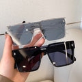 Fashion Oversized Square One-piece Sunglasses Women Retro Mirror Lens Eyewear Shades UV400 Men Punk Sun Glasses