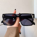 Fashion Oversized Square One-piece Sunglasses Women Retro Mirror Lens Eyewear Shades UV400 Men Punk Sun Glasses