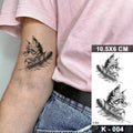 Kids Black Butterfly Flower Small Fresh Waterproof Temporary Tattoo Sticker Sexy Tatoo Chest Neck For Women Men Art Fake TattoosJ82503-10-K004
