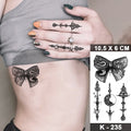 Kids Black Butterfly Flower Small Fresh Waterproof Temporary Tattoo Sticker Sexy Tatoo Chest Neck For Women Men Art Fake TattoosJ82503-52-K235