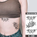 Kids Black Butterfly Flower Small Fresh Waterproof Temporary Tattoo Sticker Sexy Tatoo Chest Neck For Women Men Art Fake TattoosJ82503-05-K245