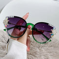 Ladies Sunglasses Women Brand Designer Luxury Oversize Rhinestone Cat Eye Crystal Retro Diamond Square Sun Glasses For Female