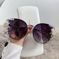 Ladies Sunglasses Women Brand Designer Luxury Oversize Rhinestone Cat Eye Crystal Retro Diamond Square Sun Glasses For Female