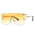 Luxury Gradient Sunglasses Women Trendy Brand One Piece Sun Glasses Rimless Oversized Frame Female Shades UV400