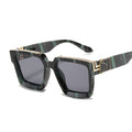 Luxury Square Man Sunglasses Glamour Fashion Brand Sun Glasses For Woman Classic Vintage Black Designer Gradient Shades