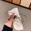 Anti-blue Light Glasses Frame Vintage Large Square Eyeglasses Blocking Blue-ray Oversized Spectacles Frames