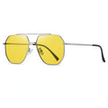 Men's Pilot Sunglasses  New Retro High Quality Metal Frame Night Vision Driving Glasses Polarized Fishing Glasses