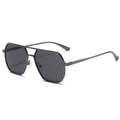 Men's Polygonal Double Beam Polarized Sunglasses Aluminum Magnesium Frame Day and Night Color Changing