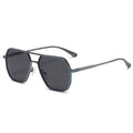 Men's Polygonal Double Beam Polarized Sunglasses Aluminum Magnesium Frame Day and Night Color Changing