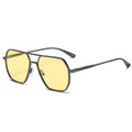 Men's Polygonal Double Beam Polarized Sunglasses Aluminum Magnesium Frame Day and Night Color Changing