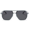 Men's Polygonal Double Beam Polarized Sunglasses Aluminum Magnesium Frame Day and Night Color Changing