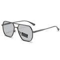 Men's Polygonal Double Beam Polarized Sunglasses Aluminum Magnesium Frame Day and Night Color Changing