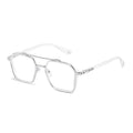 NEW Double Bridge Square Anti-blue Light Glasses Women Men Vintage Transparent Computer Glasses Oversize Frame Eyeglasses