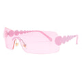 New Ins Rimless One-Pieces Sunglasses Women 2000's Y2k Fashion Sunglass Female Vintage Wrap Around Sun Glasses For Ladies Shades