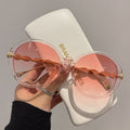 New Vintage Round Frame Sunglasses Gradient Colorful Trendy Fashion Women Female Eyewear Luxury Brand Designer Shades for Ladies