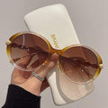 New Vintage Round Frame Sunglasses Gradient Colorful Trendy Fashion Women Female Eyewear Luxury Brand Designer Shades for Ladies