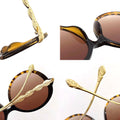 New Vintage Round Frame Sunglasses Gradient Colorful Trendy Fashion Women Female Eyewear Luxury Brand Designer Shades for Ladies